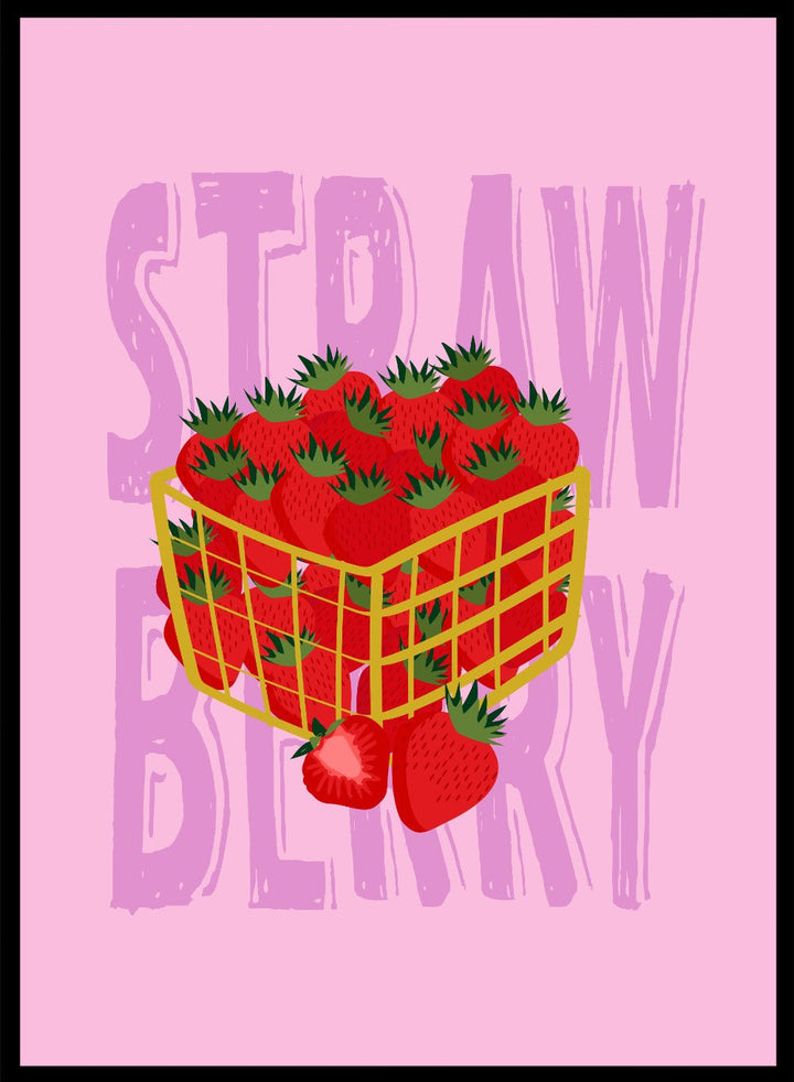 ‘Strawberry Basket’ Aesthetic Art Print_Sugar & Canvas