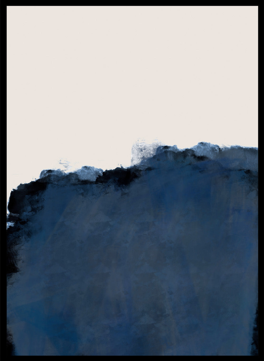 Abstract blue wall art print by The MIUUS Studio. Modern minimalist poster featuring deep navy tones, soft textures, and contemporary abstract design.