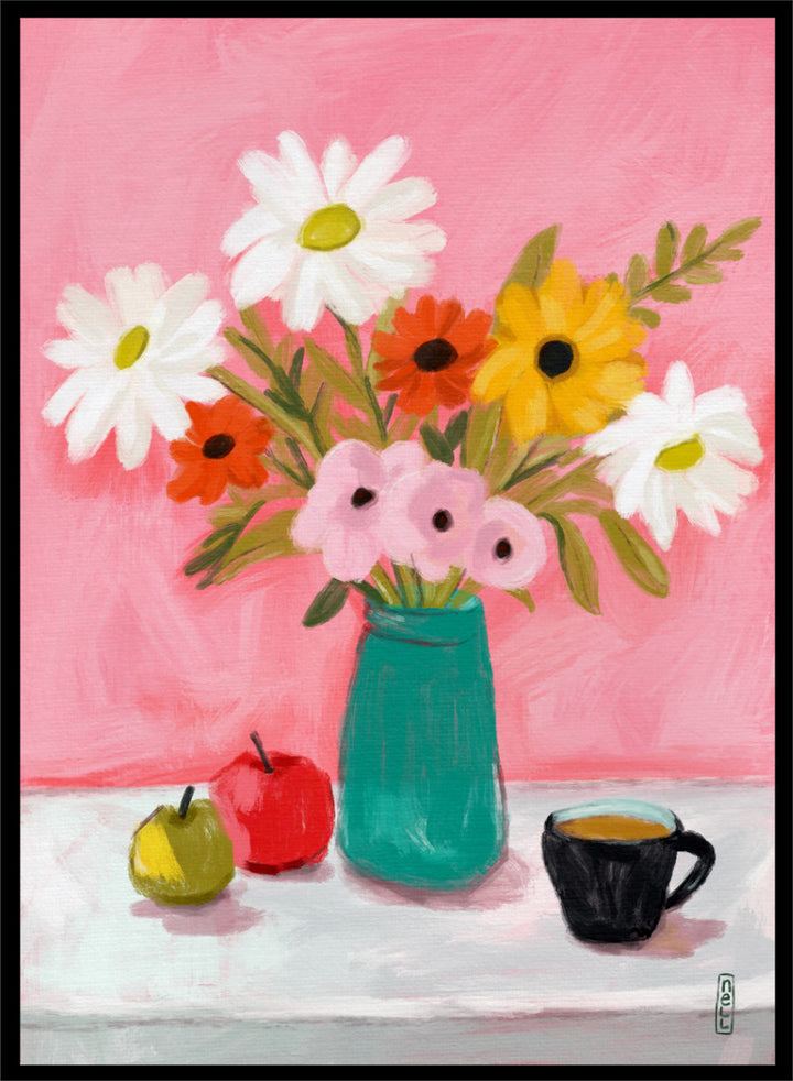 Dirkie Nell - Cheerful Floral Still Life Art Print