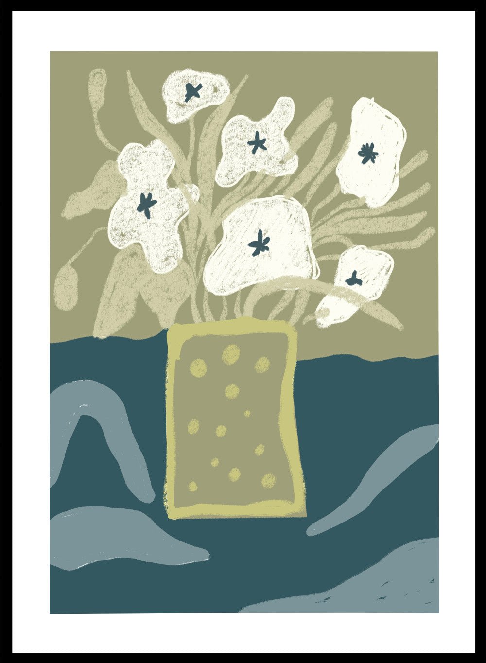 'Abstract Still Life with Vase' Aesthetic Art Print_Sugar & Canvas