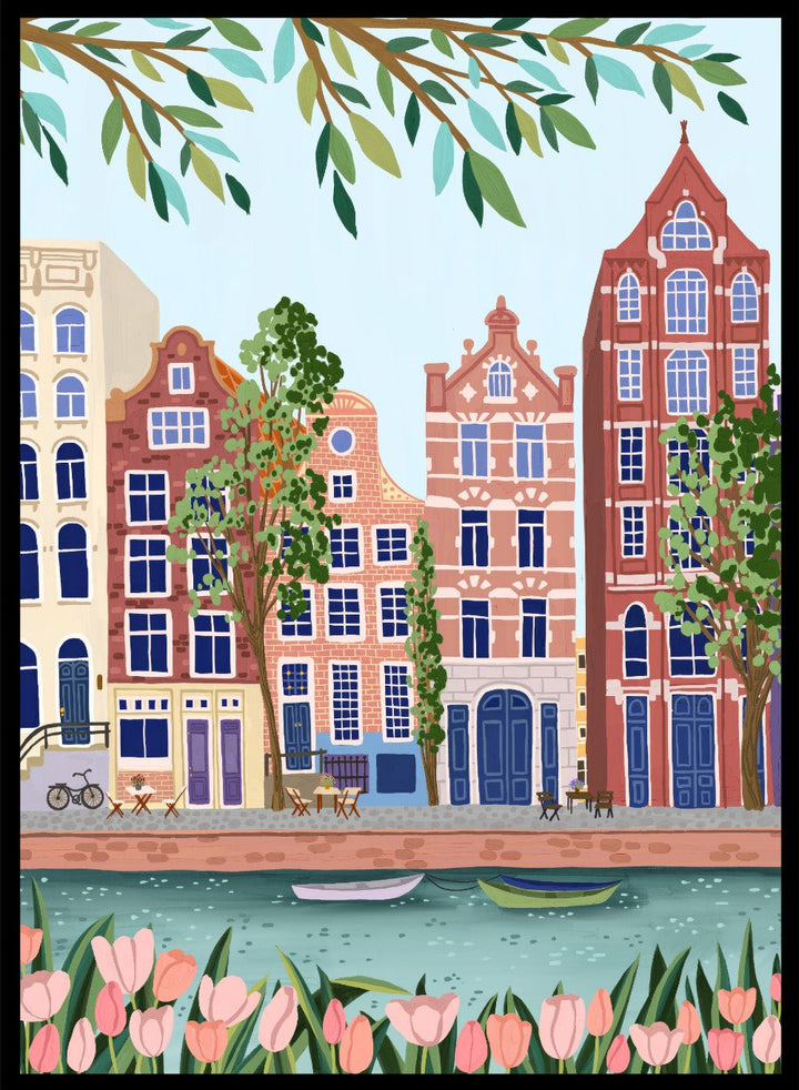 Amsterdam Canal Travel Art Print_Sugar & Canvas