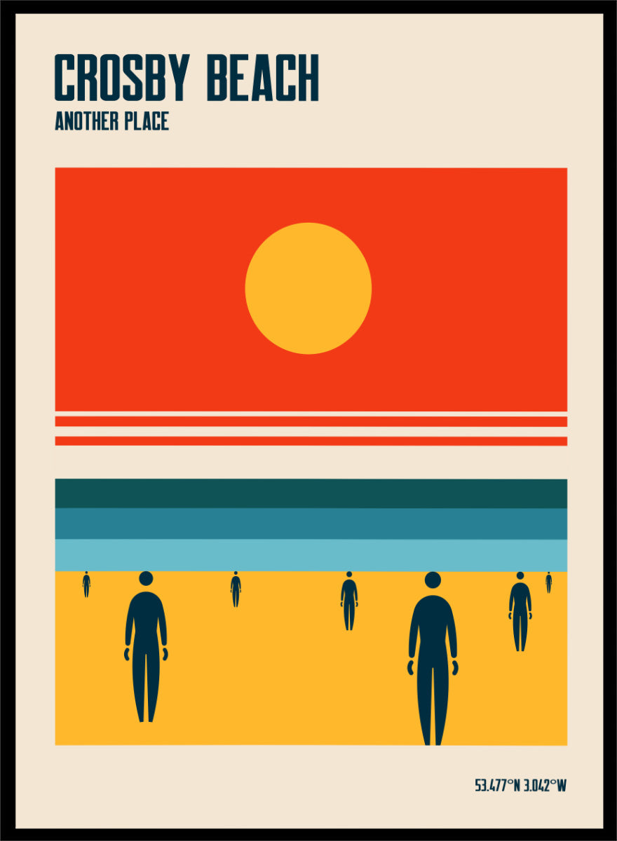 Minimalist beach art print titled &