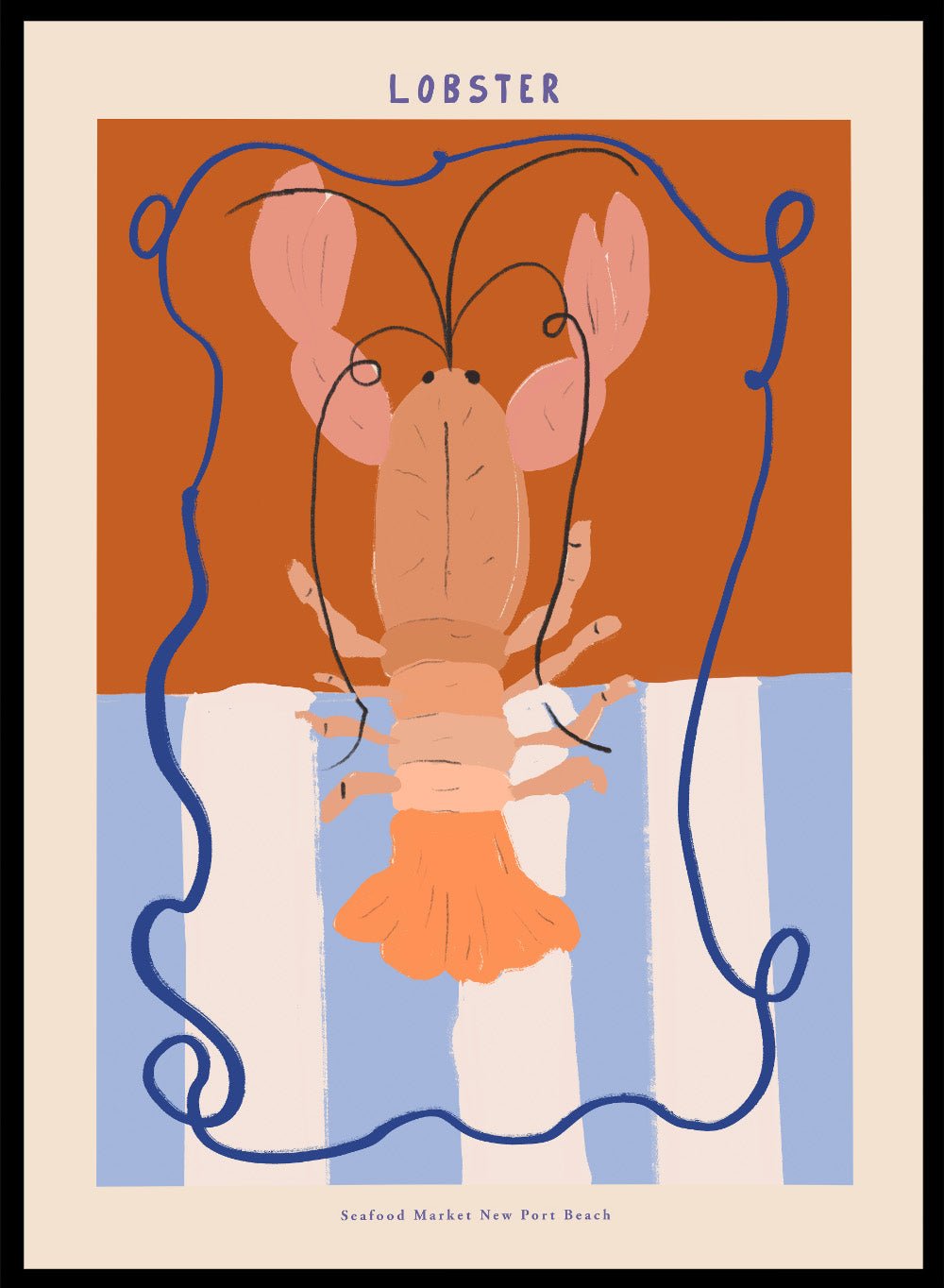 ‘Seafood Market: Lobster’ Aesthetic Art Print_Sugar & Canvas