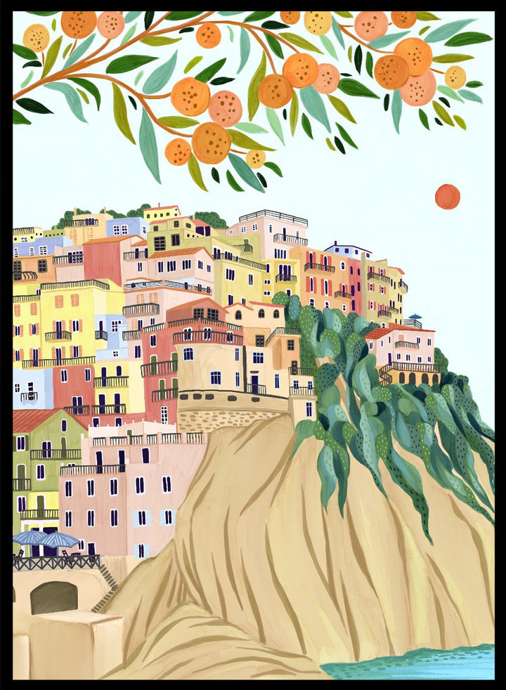 Manarola Cinque Terre Italy Coastal Art Print_Sugar & Canvas