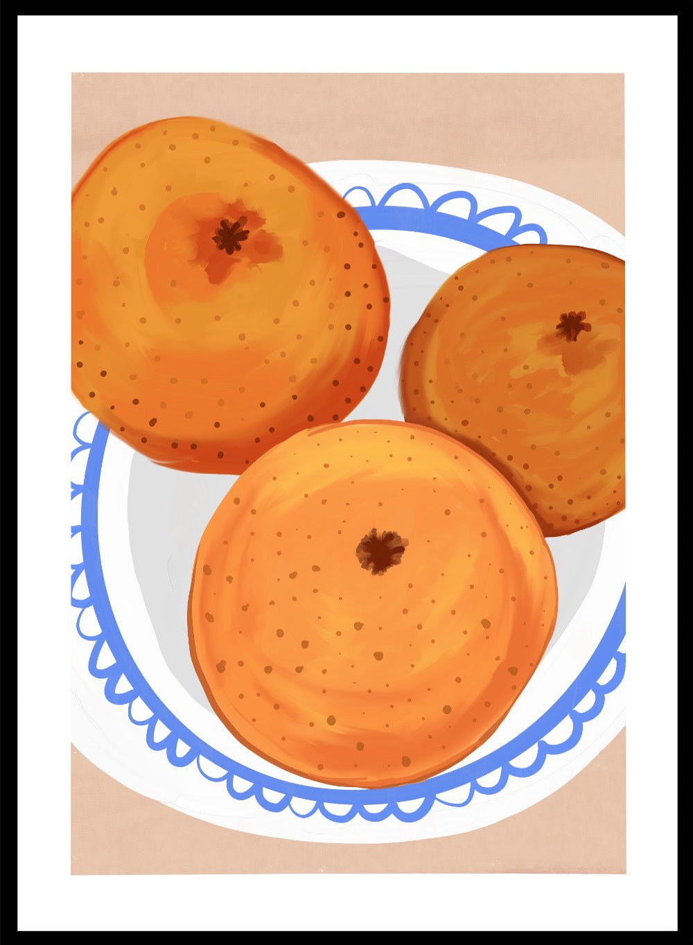 'Three Oranges' Aesthetic Art Print_Sugar & Canvas