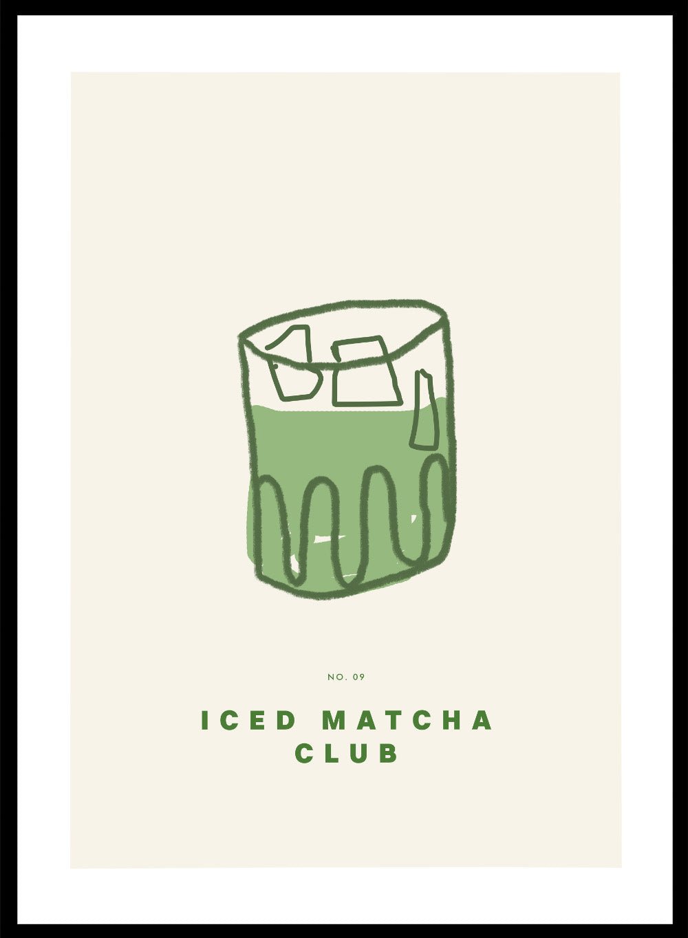 'Iced Matcha Club No. 09' Aesthetic Art Print_Sugar & Canvas