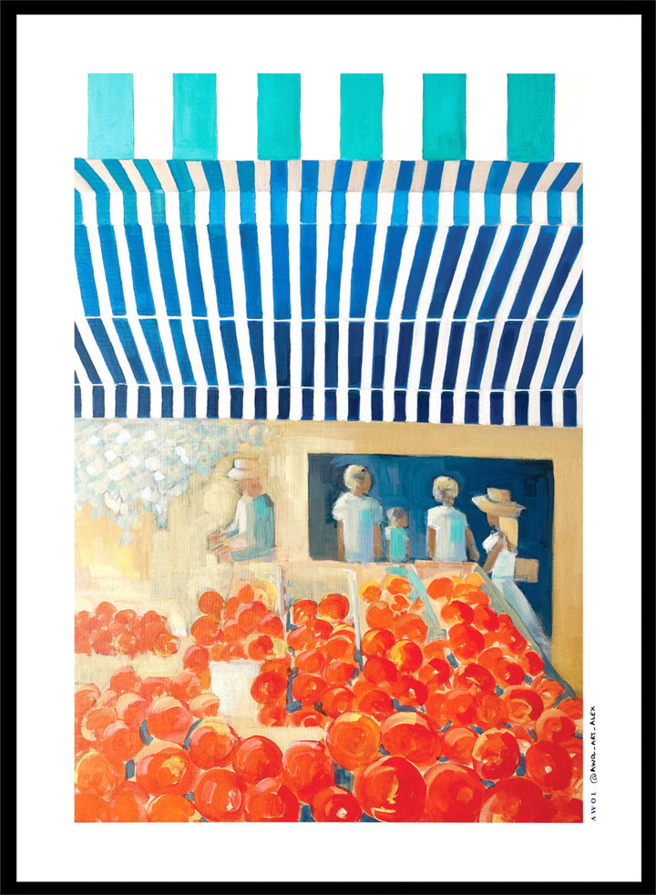 Awol Art Alex - Red Fruit Market Art Print