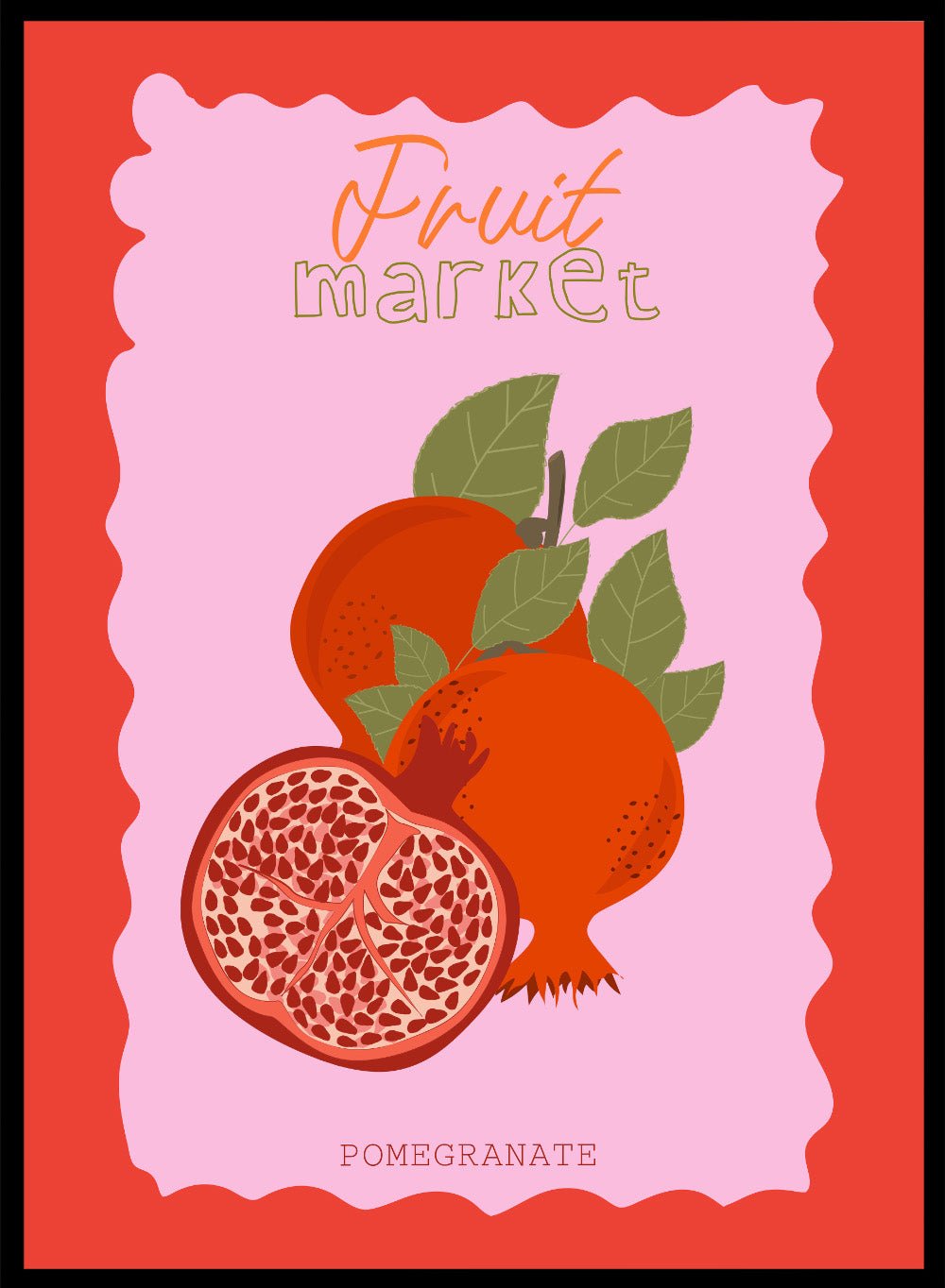 'Pomegranate Fruit Market' Aesthetic Art Print_Sugar & Canvas