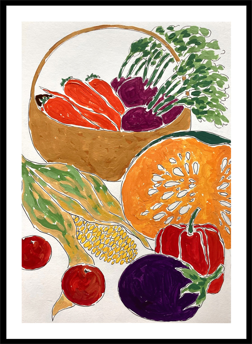 Rushati Chowdhury - Vibrant Vegetable Harvest Art Print