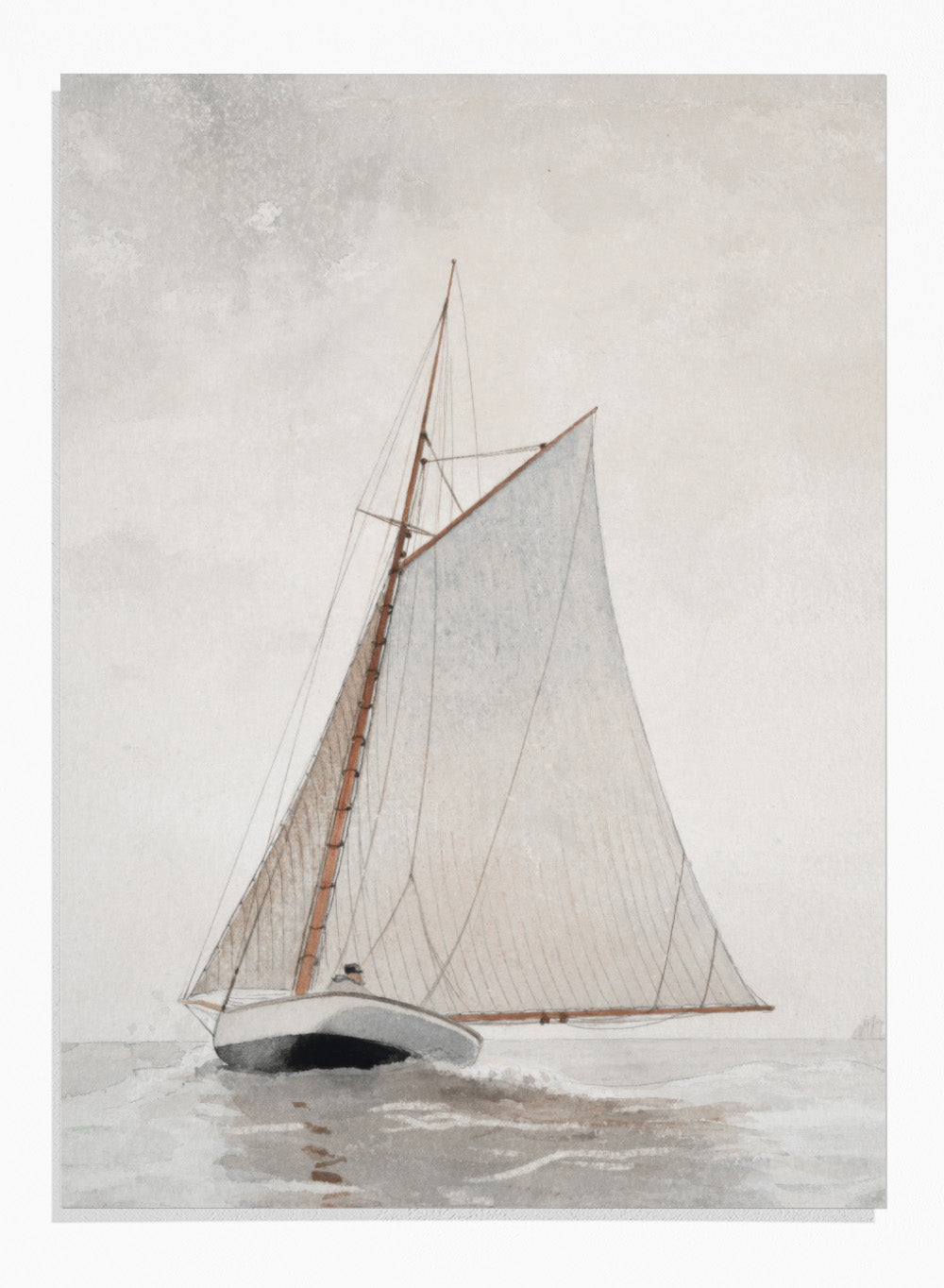 "Sailing off Gloucester" Art Print