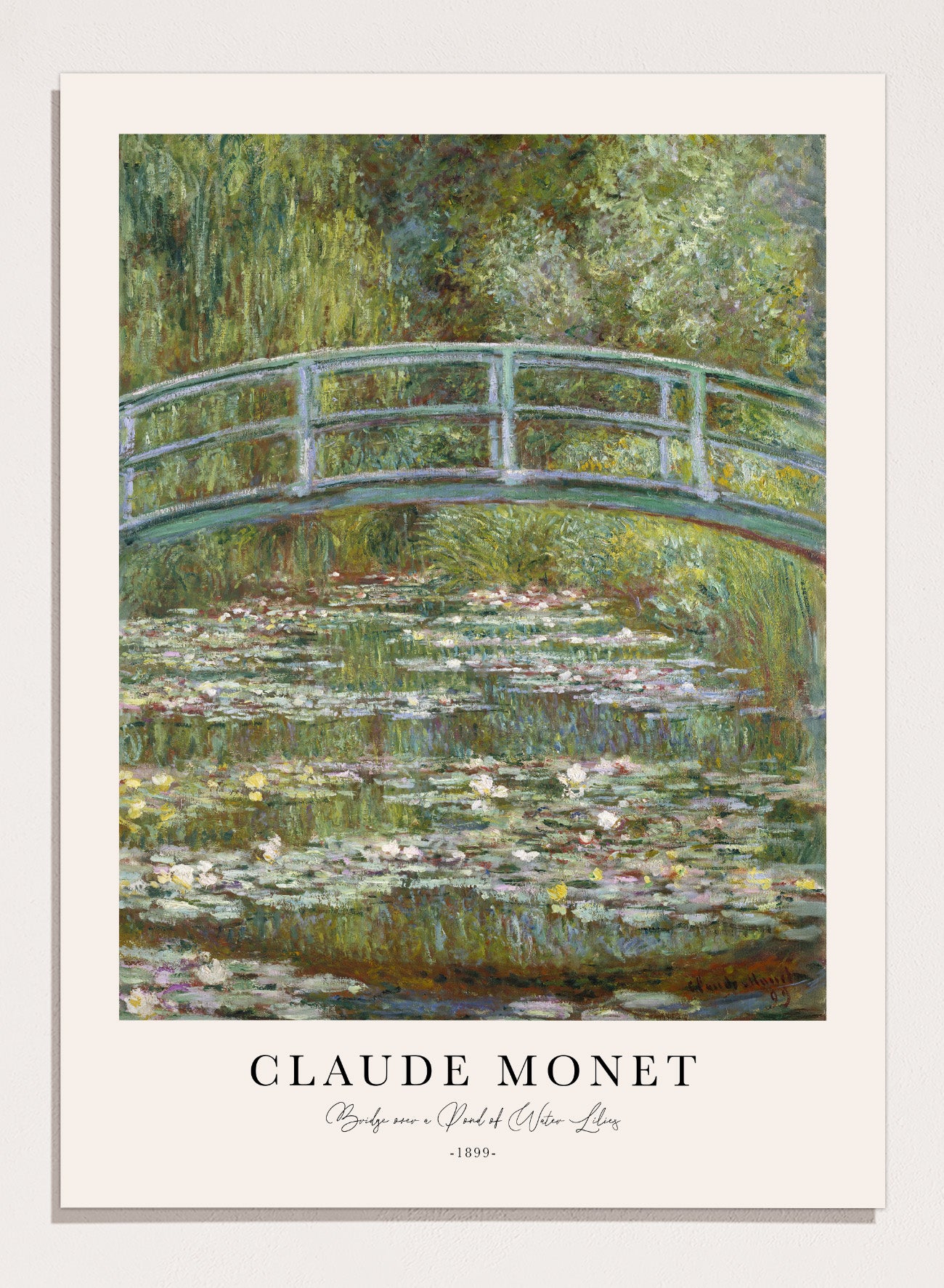 Claude Monet Bridge over a Pond of Water Lilies 1899 Vintage