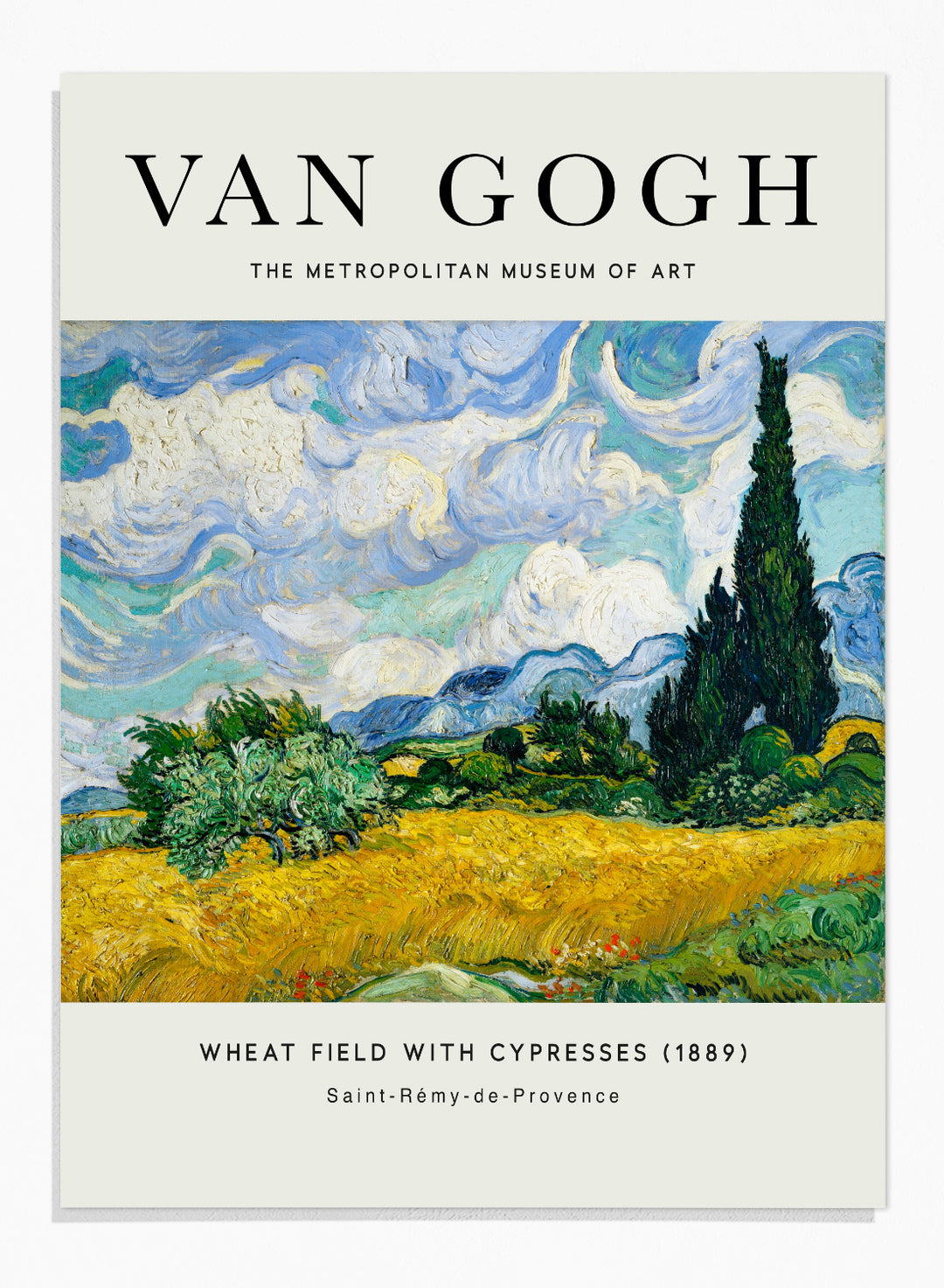 Van Gogh Wheat Field with Cypresses 1889 Art Print