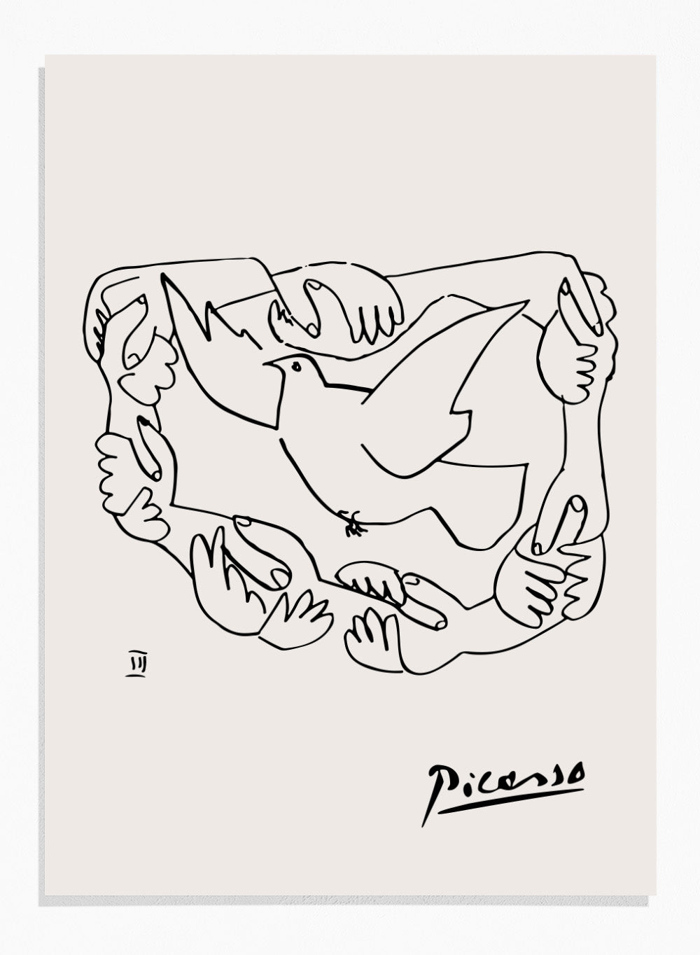 Pablo Picasso 線画作品　リトグラフ Pablo Picasso Peace and Freedom Wall Art Print | Vintage