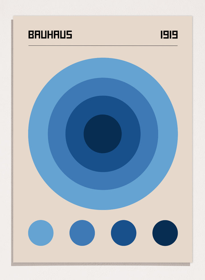 Bauhaus Geometric Circles Art Print