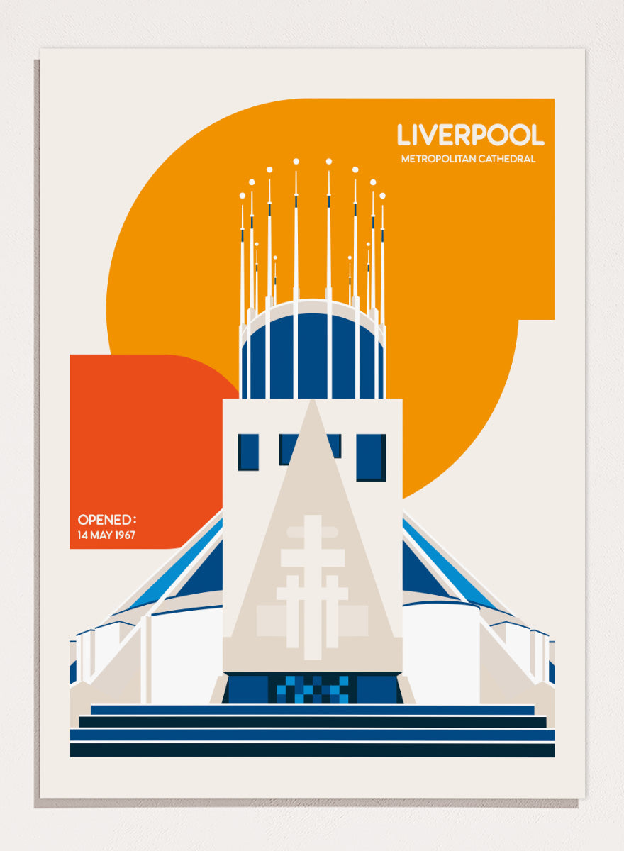 A stylized travel poster of Liverpool&