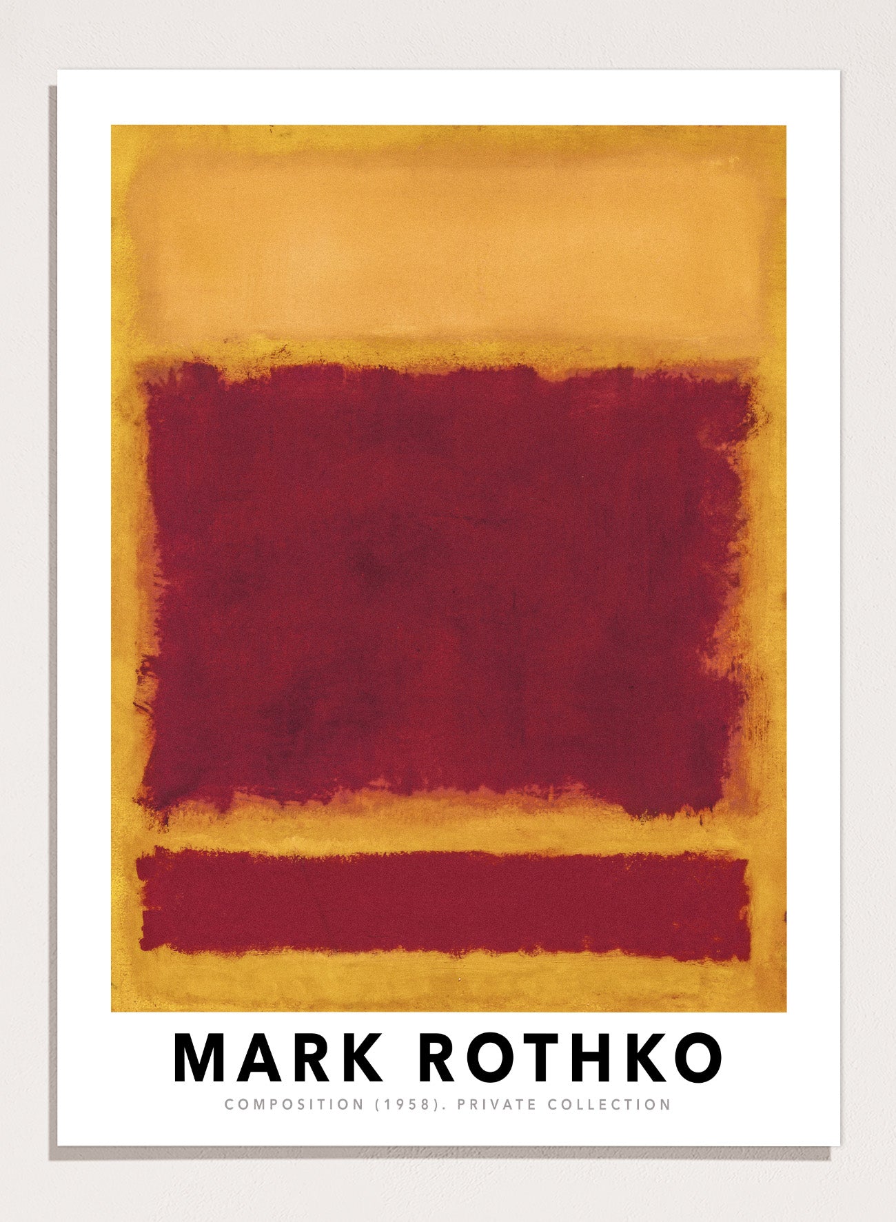 Mark Rothko Composition 1958 Red Yellow Gold Vintage Exhibition