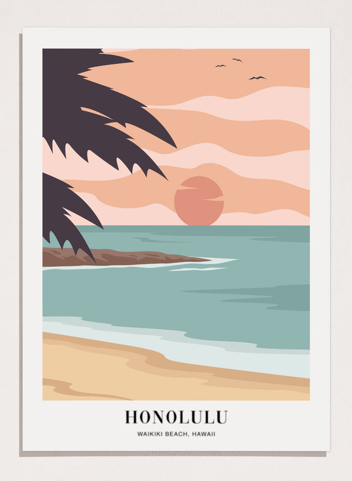 Waikiki Beach Honolulu Hawaii Art Print