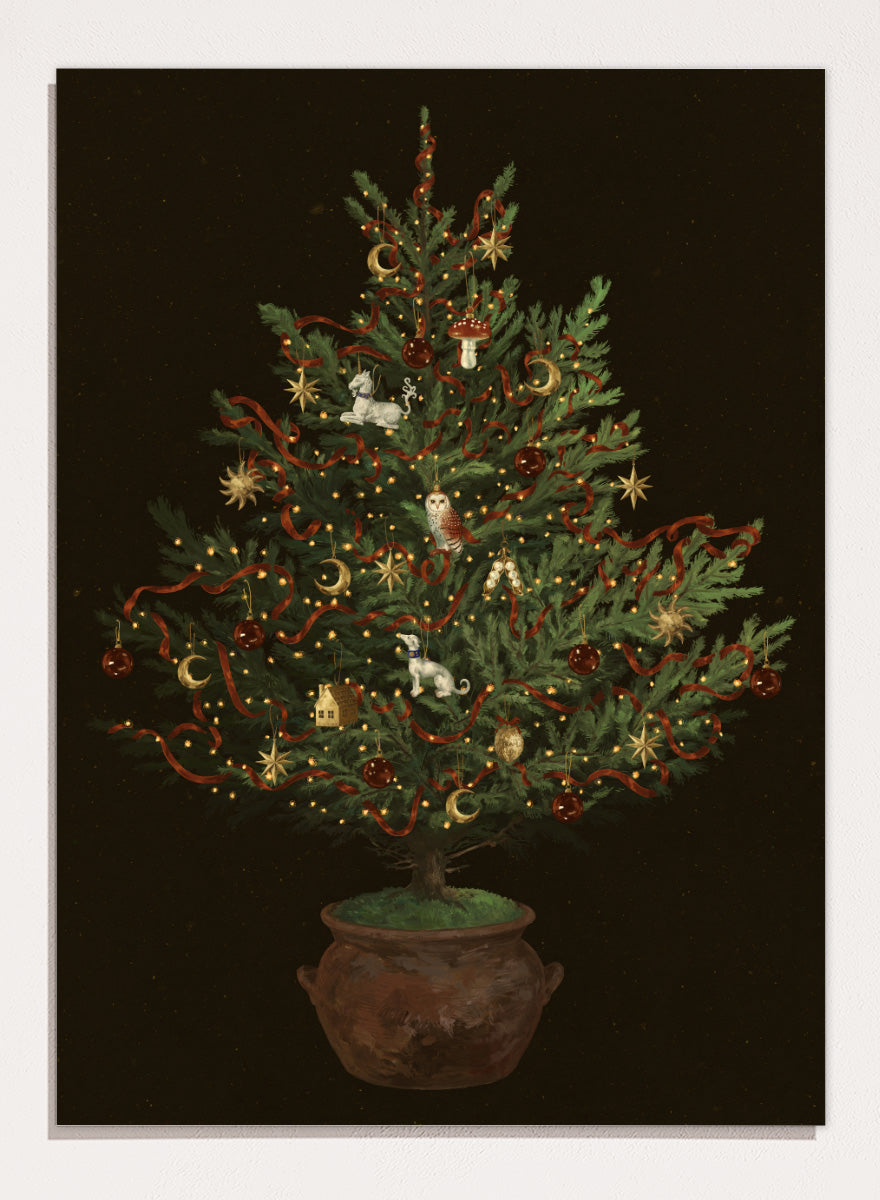 NKTN - Whimsical Christmas Tree Art Print
