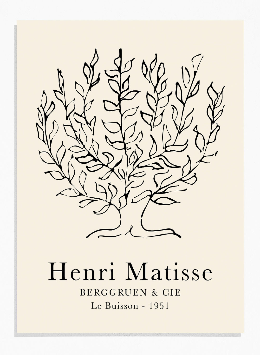 Le Buisson Tree Sketch 1951 by Henri Matisse Print