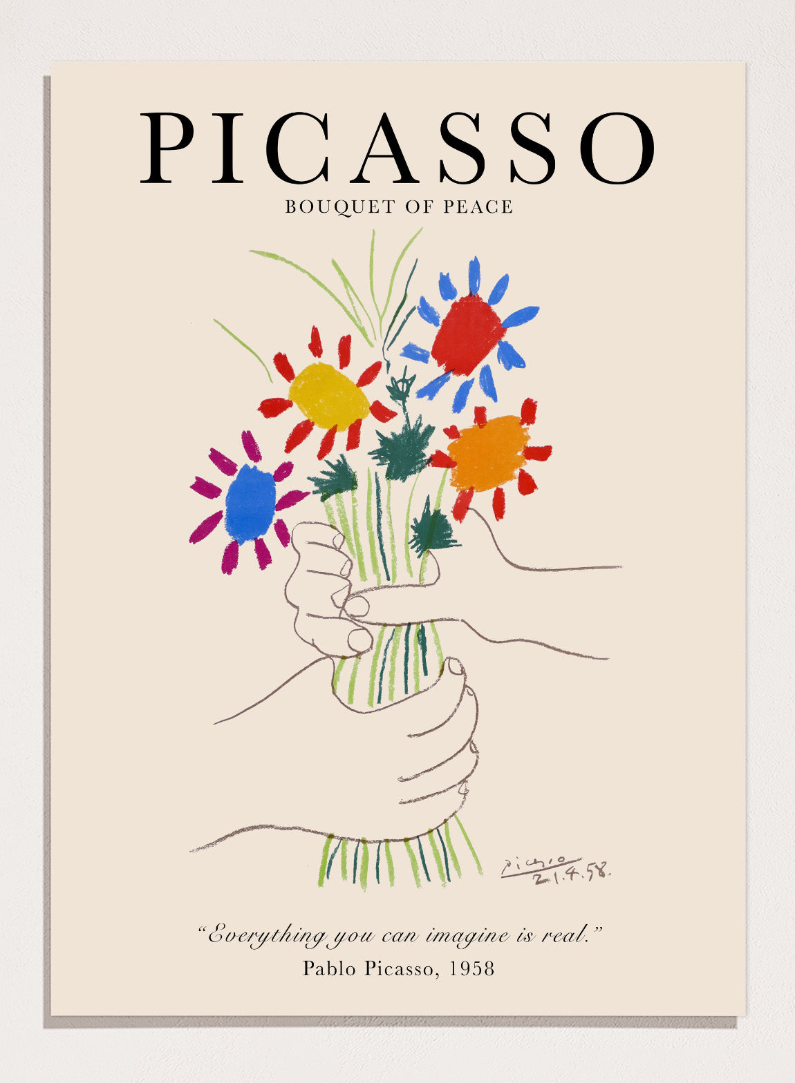 Pablo Picasso Bouquet of Peace 1958 Wall Art Print | Vintage
