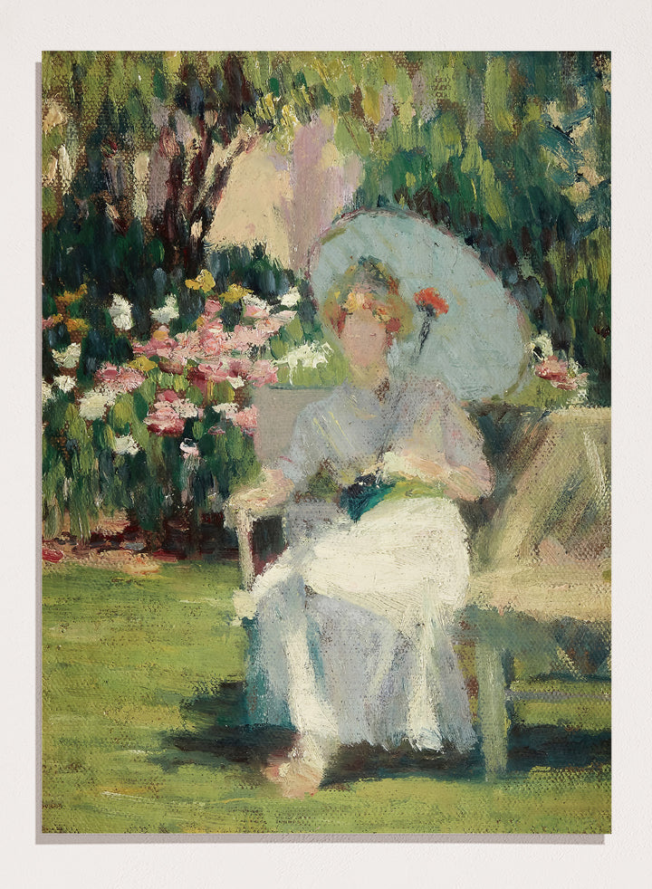 "Portrait of Alice L. Riddle Kindler in the Phlox Garden" Art Print