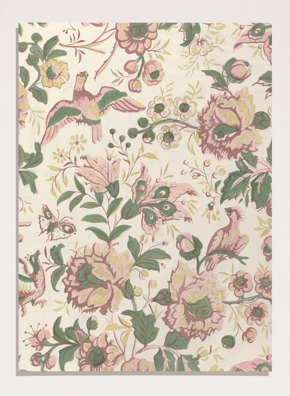 "Vintage Flowers Wallpaper Pattern" Art Print