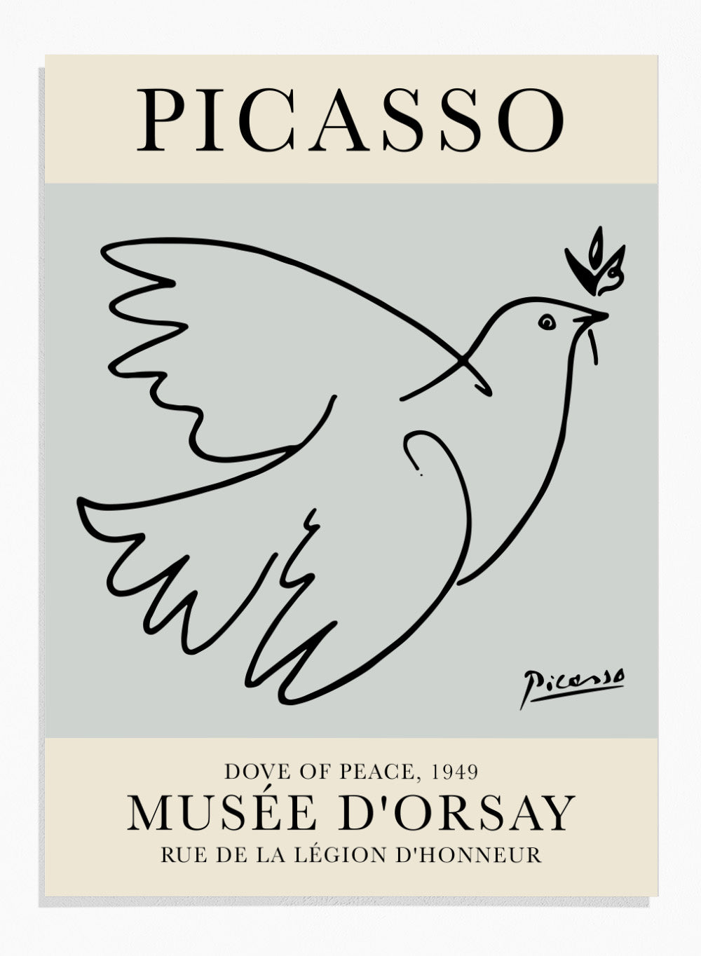 Pablo Picasso Hand Signed Limited Edition Print – Blue Dove Of Peace W/ COA (Unframed)