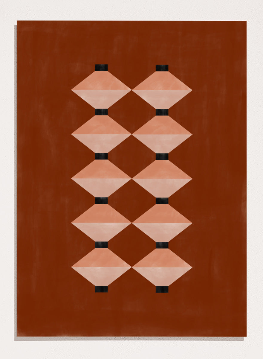 Elena Ristova - Stacked Geometric Terracotta Art Print
