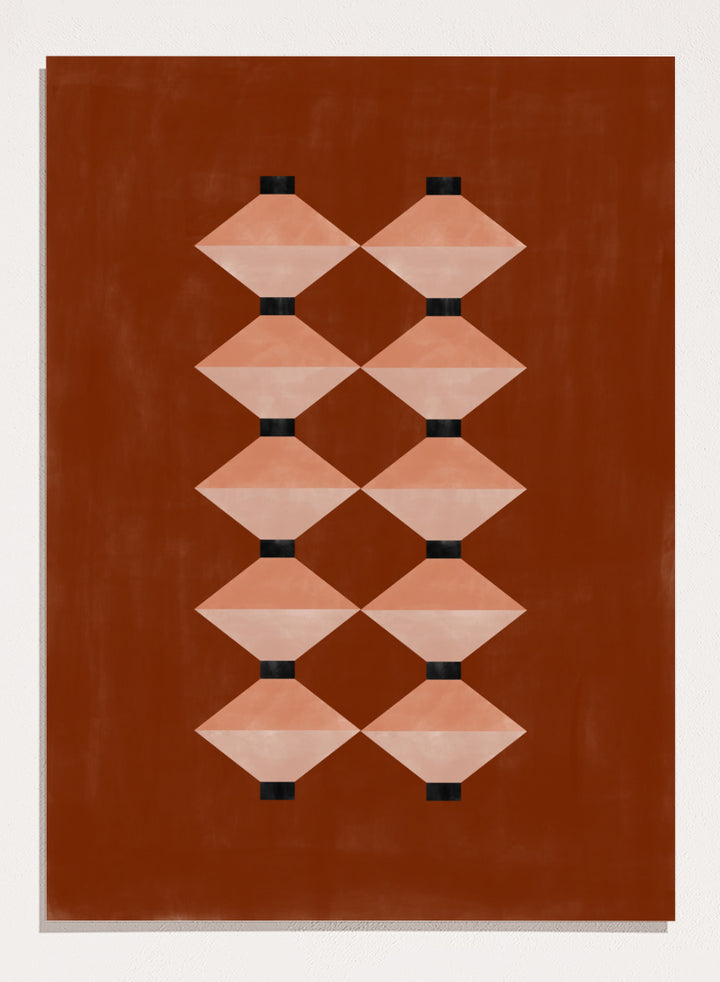 Elena Ristova - Stacked Geometric Terracotta Art Print