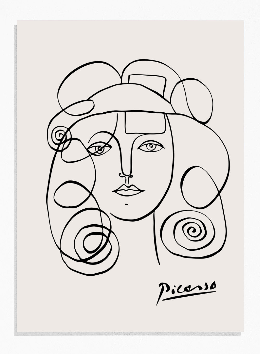 PICASSO LINE DRAWINGS AND PRINTS 1981ピカソ Picasso Portrait of Francoise Wall Art Print | Vintage Exhibition