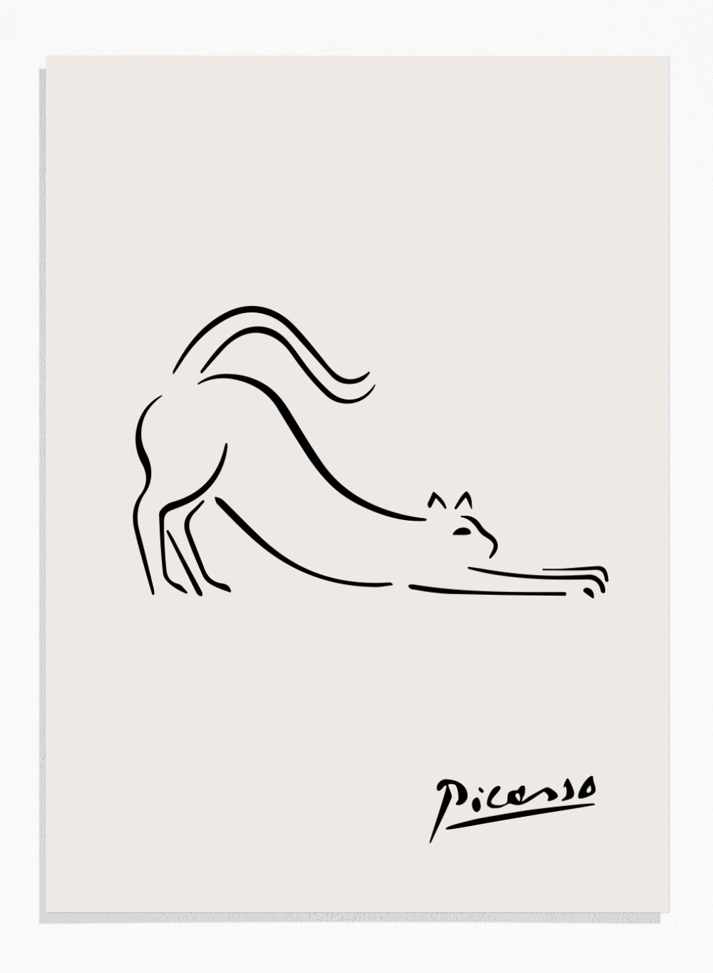 Pablo Picasso Feline Cat Sketch Line Art Print