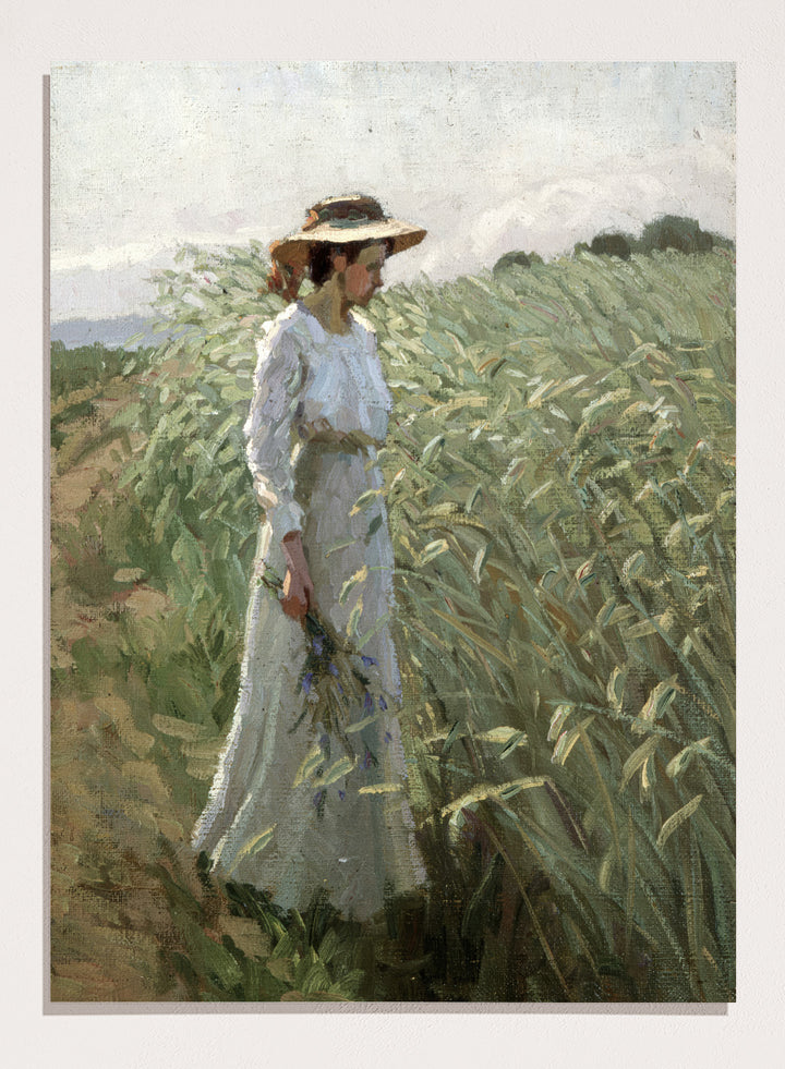 "Girl in the Wheat Field" Art Print