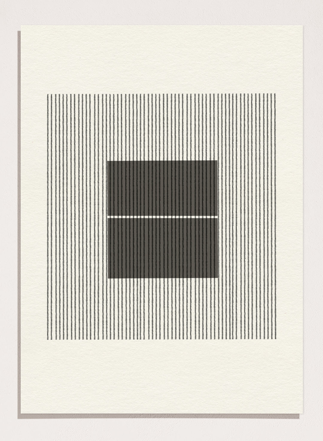 Black and white geometric design with lines and squares on a plain background. Line Harmony by The MIUUS Studio is a fine art print and wall poster featuring abstract linework, geometric balance, and minimalist black and white design.