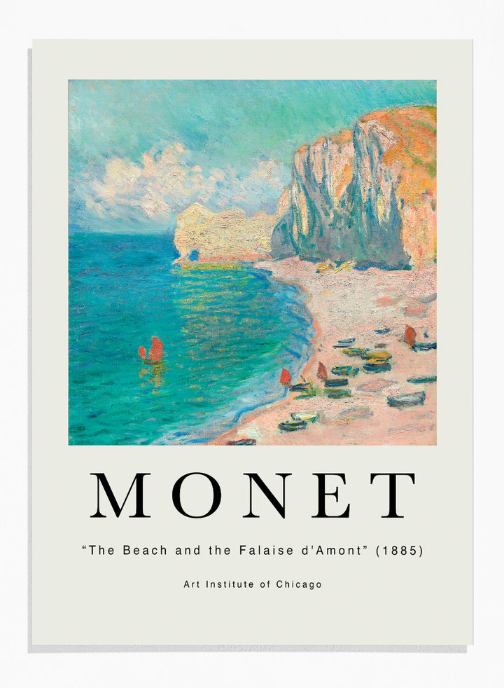 The Beach and the Falaise d'Amont by Monet Print