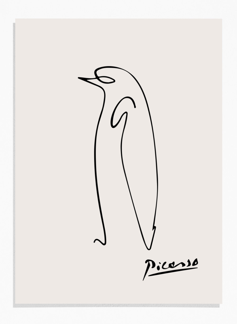 Pablo Picasso Penguin Sketch Line Art Print