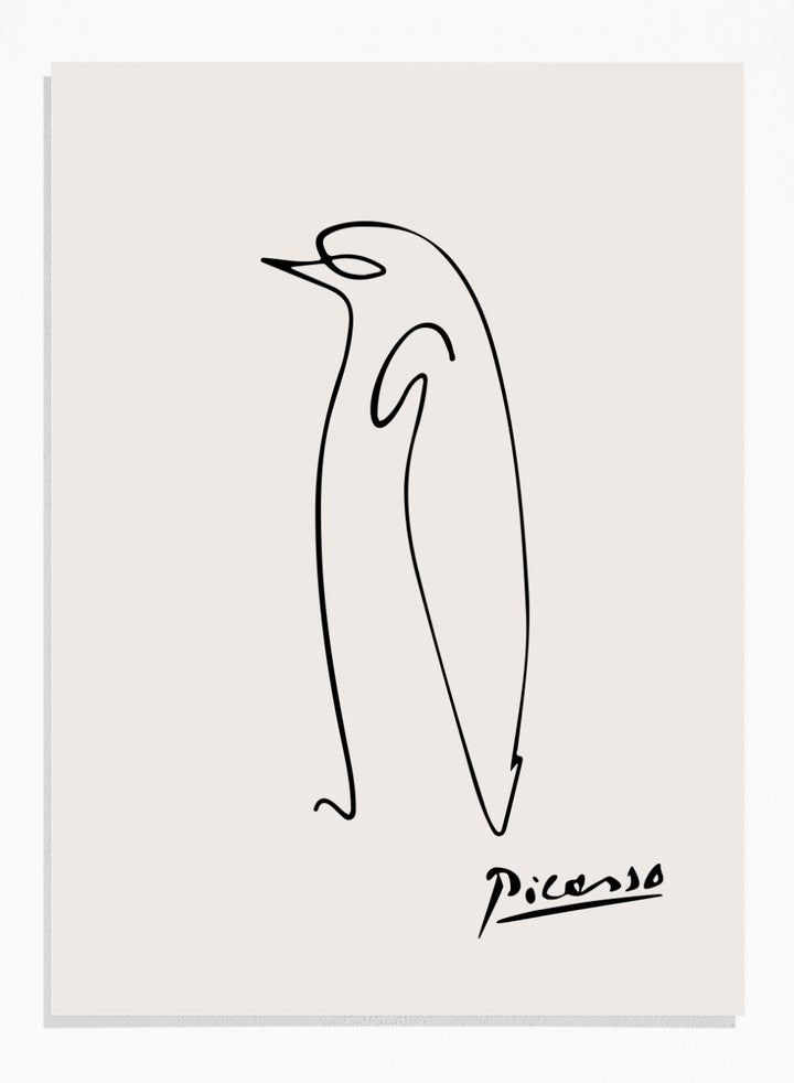 Pablo Picasso Penguin Sketch Line Art Print