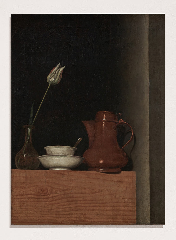 "Still Life with Jug and Tulip" Art Print