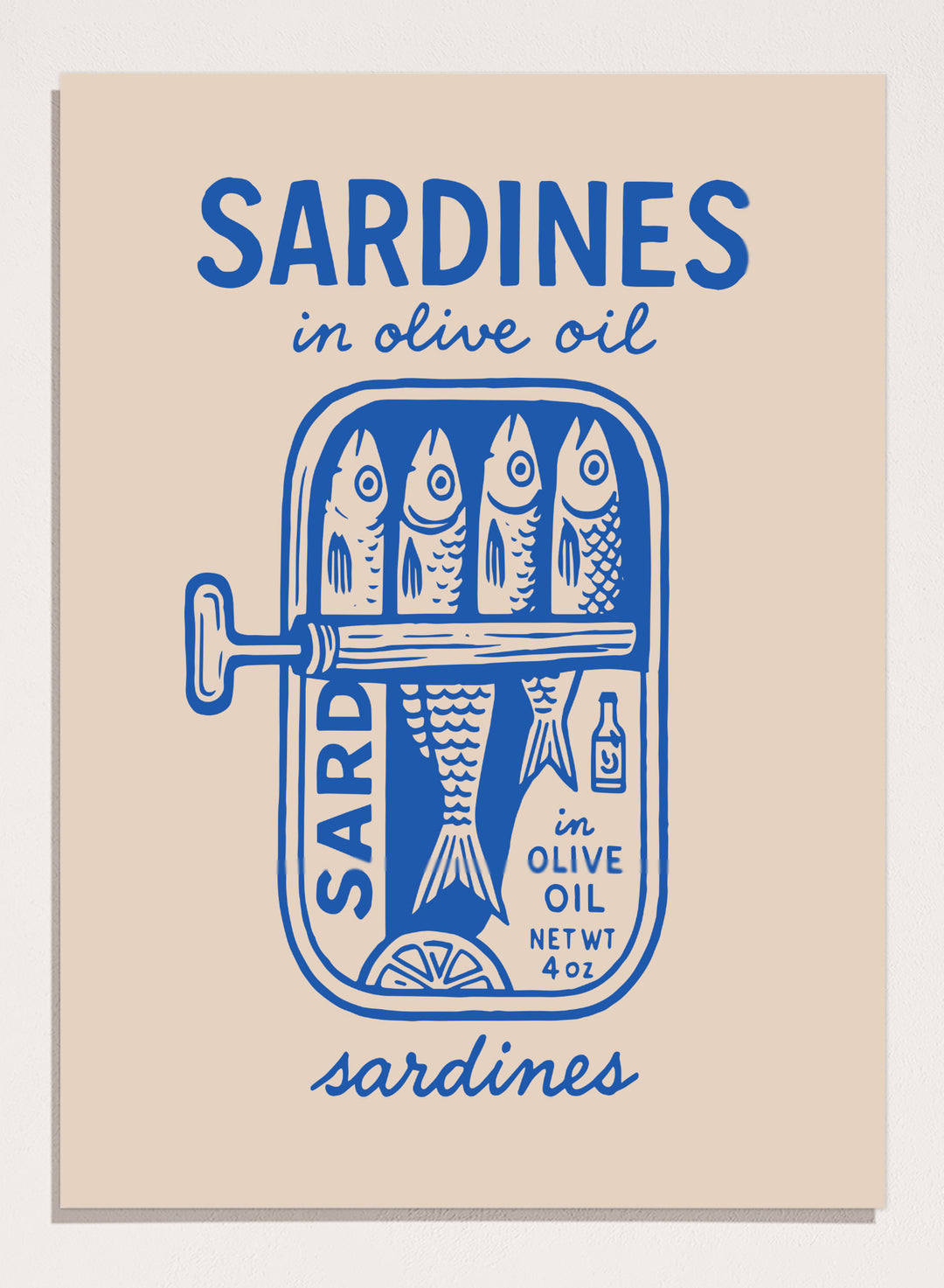 ‘Sardines in Olive Oil’ Aesthetic Art Print