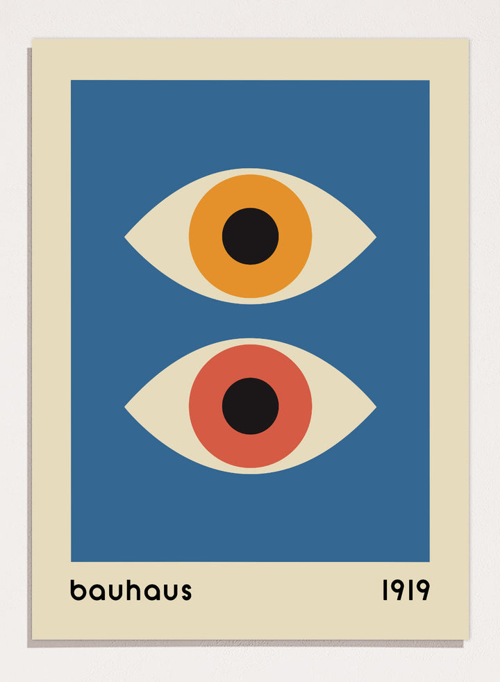 Bauhaus Geometric Eyes Art Print