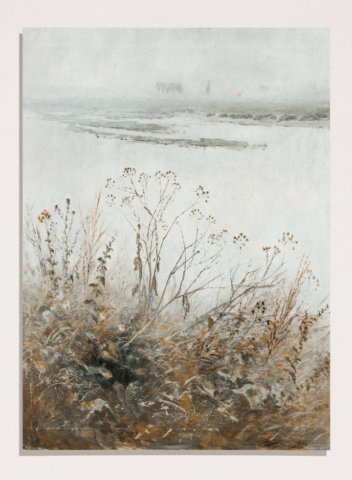 "Shore of Flooded River in Blossom" Art Print