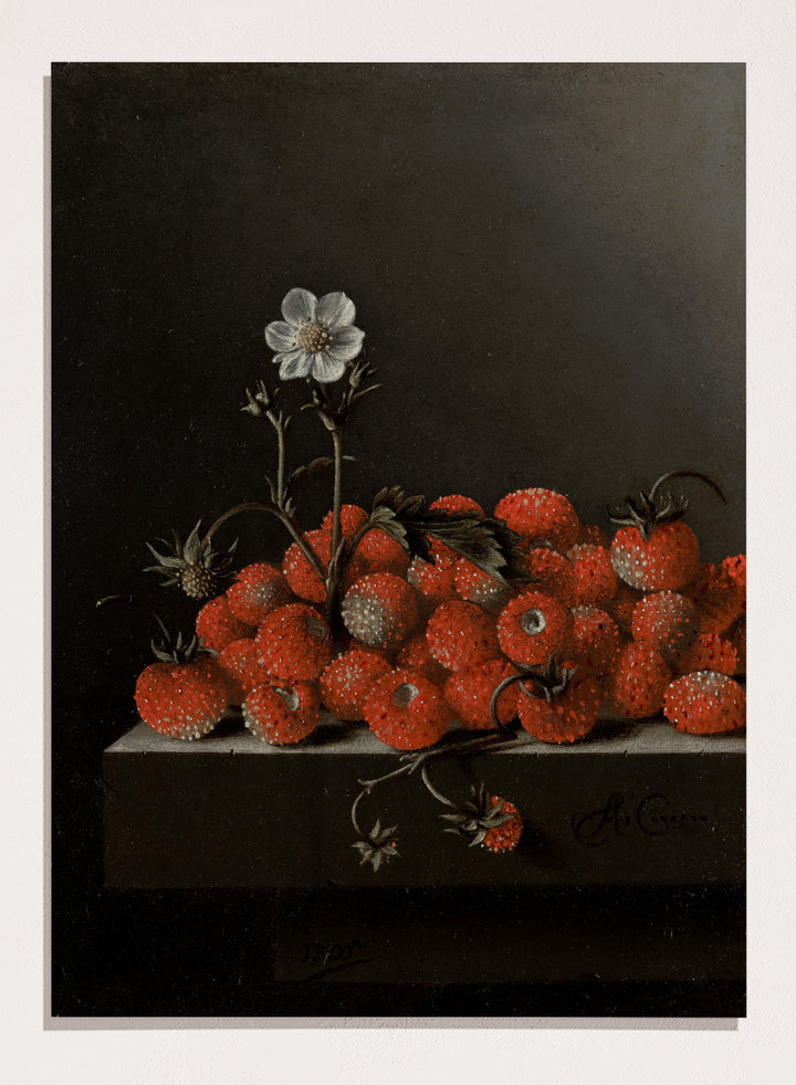"Still Life with Wild Strawberries" Art Print