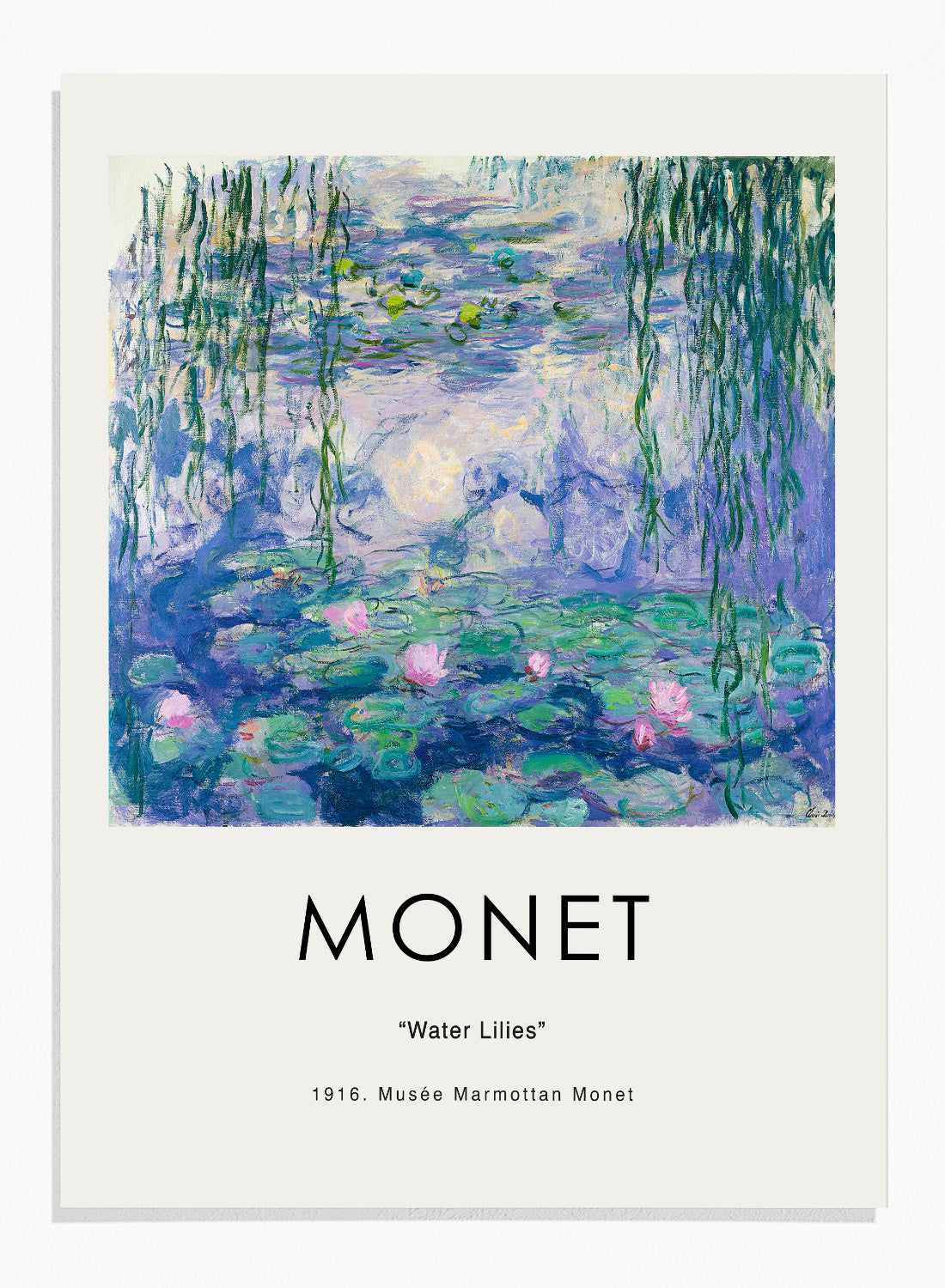 Claude Monet Water Lilies 1916 Art Print | Vintage Exhibition