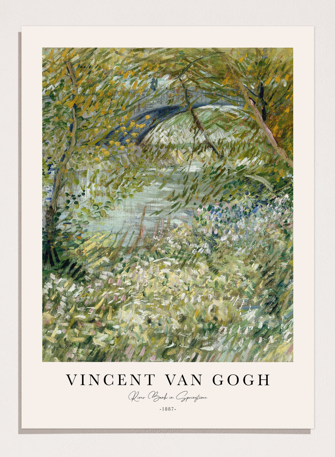 Van Gogh River Bank in Springtime Art Print