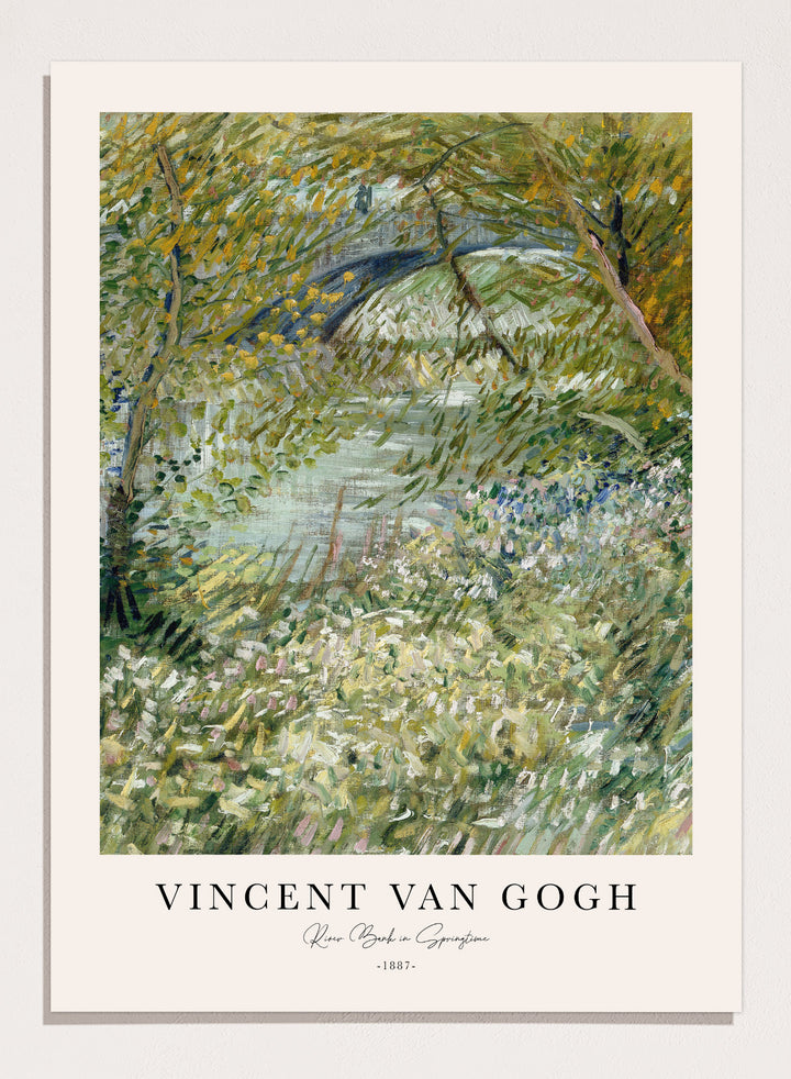 Van Gogh River Bank in Springtime Art Print