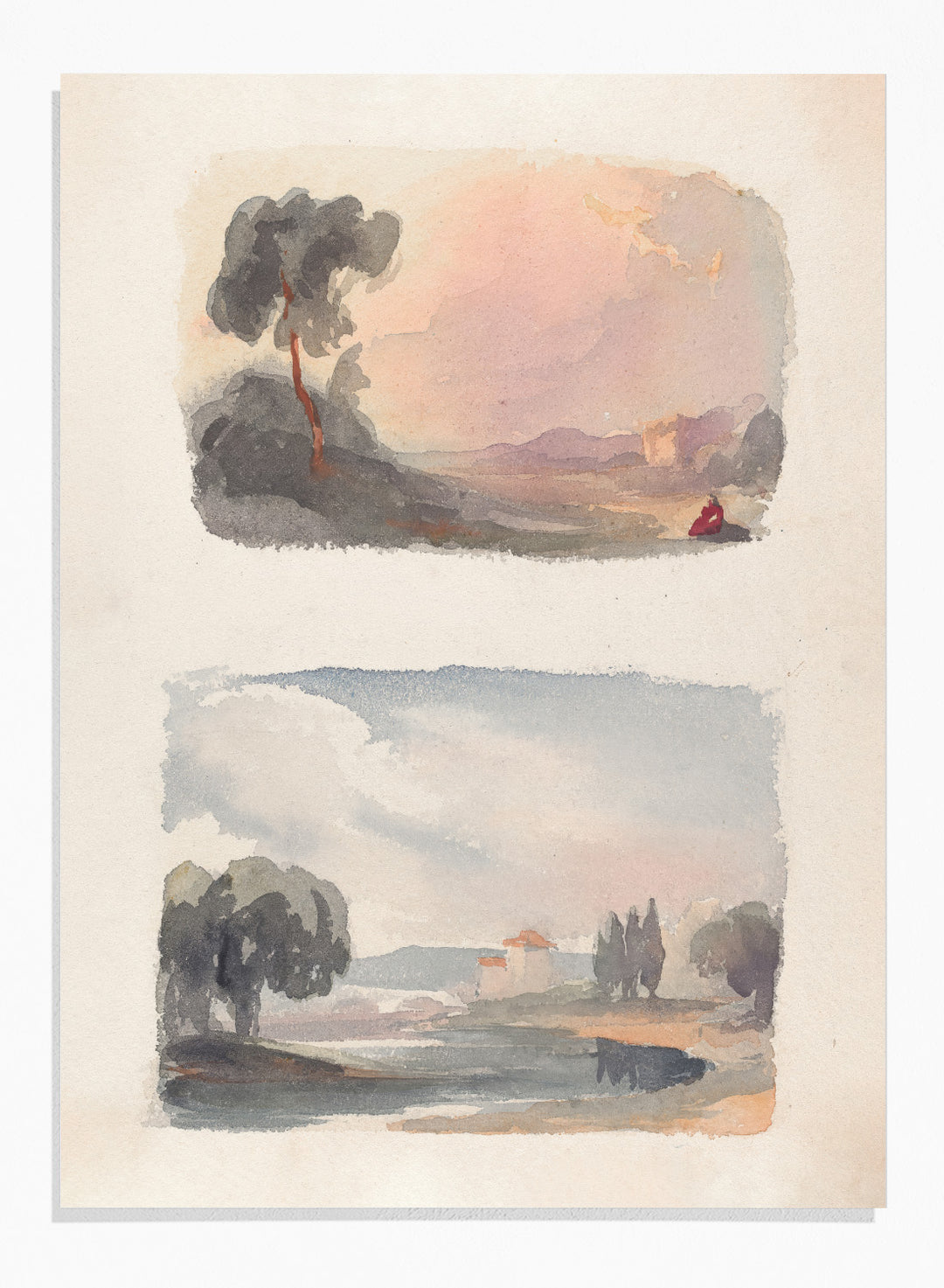 "Landscape with Mountains in Distance" Art Print