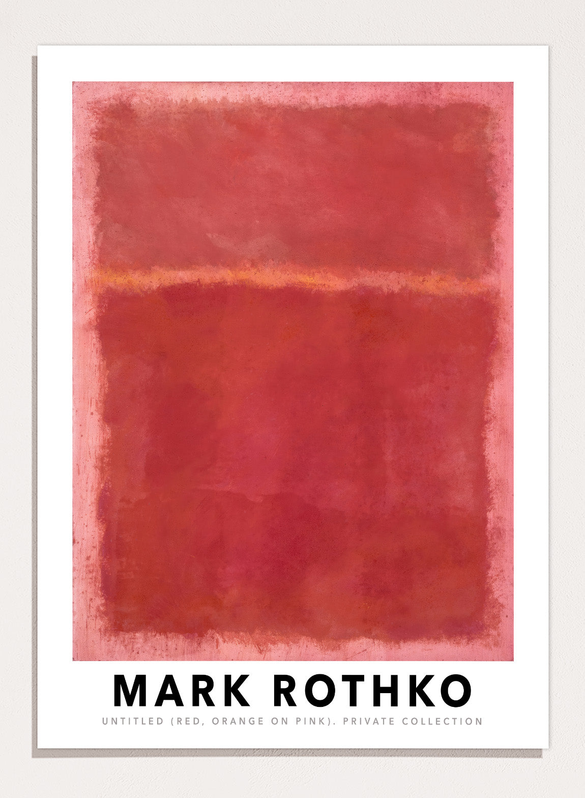 Mark Rothko Untitled Red, Orange on Pink Vintage Poster Colorful