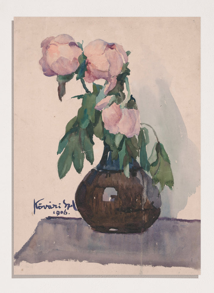"Vase with Peonies" Art Print