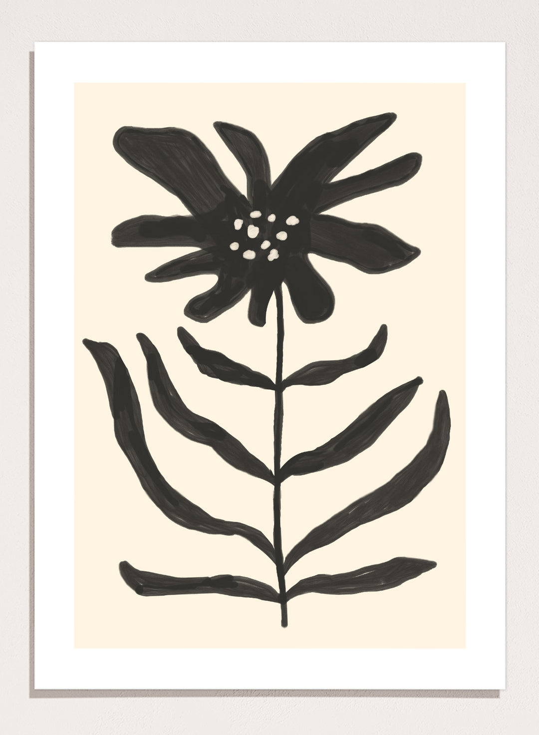 'Monochrome Flora' Aesthetic Art Print