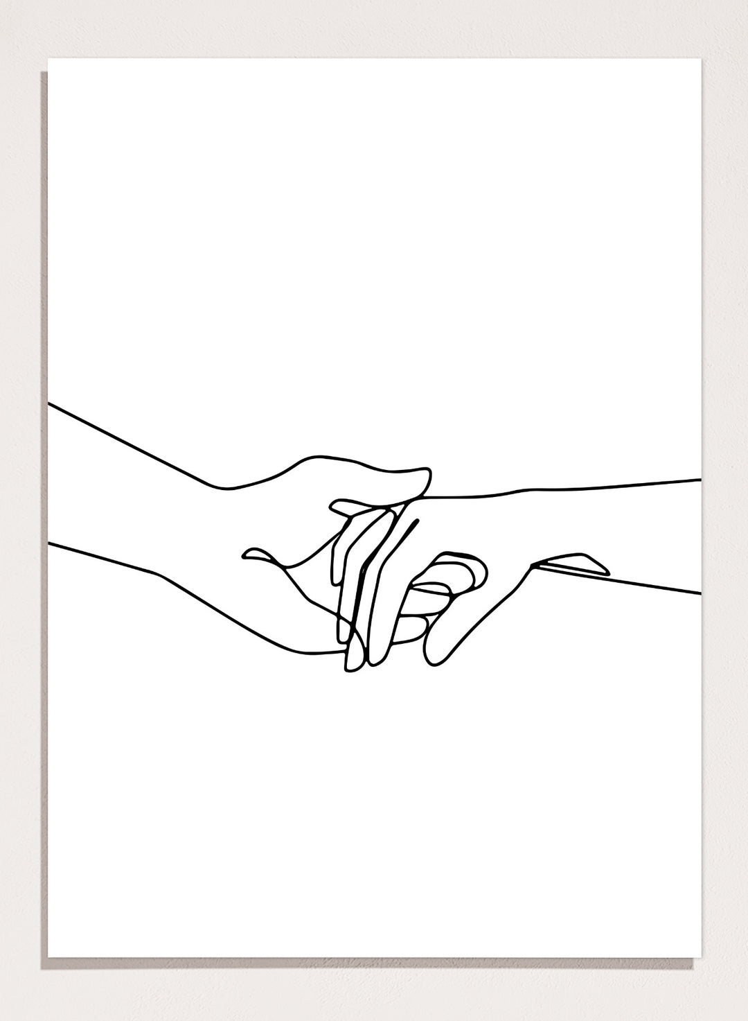 Couple Holding Hands Line Art Print