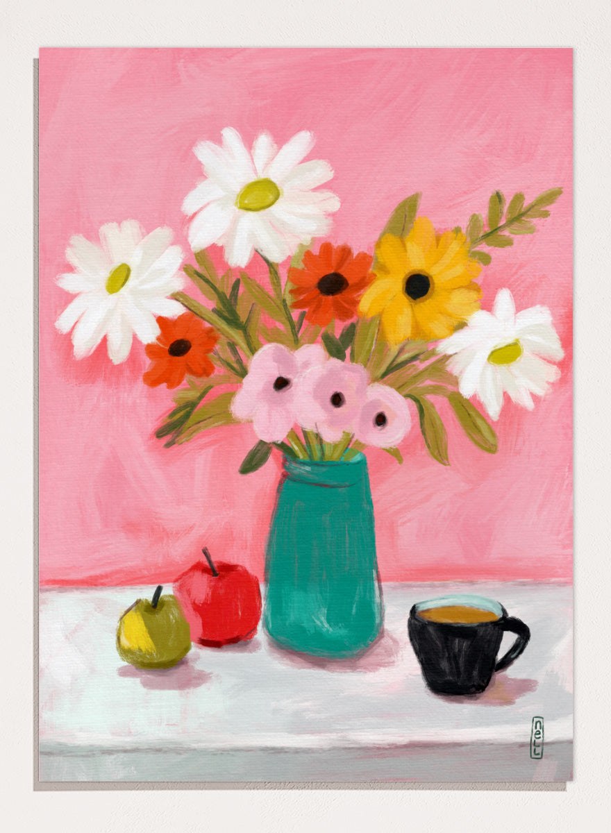 Dirkie Nell - Cheerful Floral Still Life Art Print